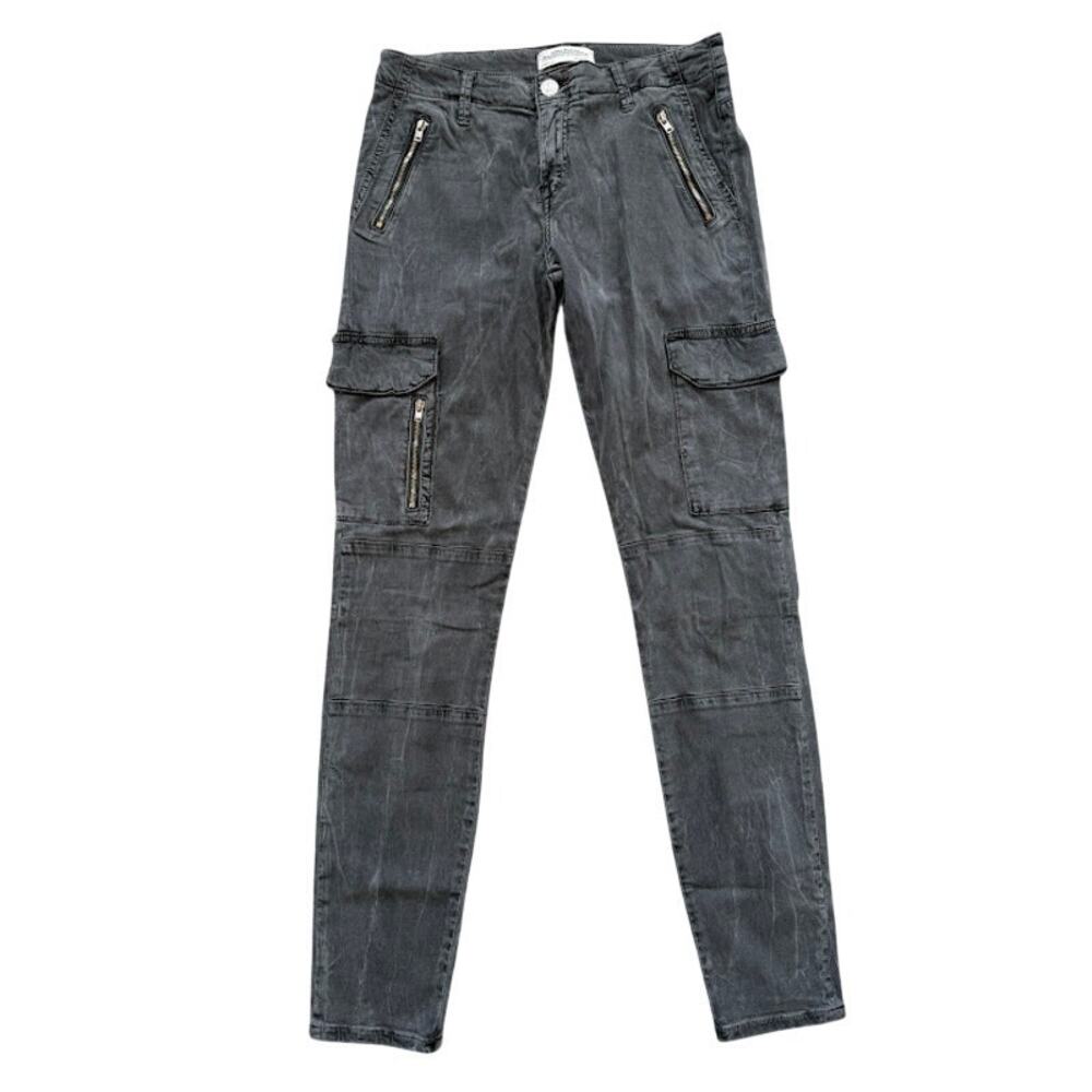 ZARA Woman Gray Cargo Skinny Jeans Zip Detail Women’s Size 4 Utility Pants